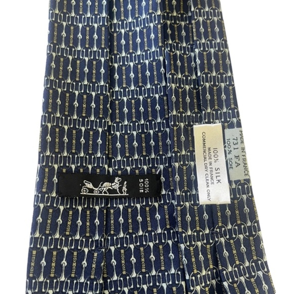 HERMES Patterned 100% silk tie - Picture 5 of 6